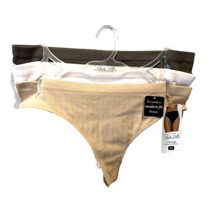 NWT Women's Rene Rofe Lingerie Set Of 3 Seamless Thong Panties in Size XL 16